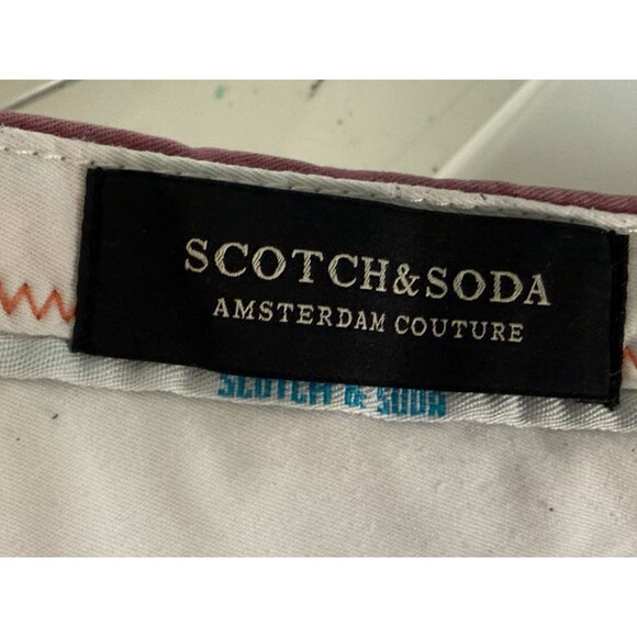 Scotch & Soda MOTT Mens Burgundy Slim Fit Chinos W32/L32 Cotton Blend - Picture 6 of 10